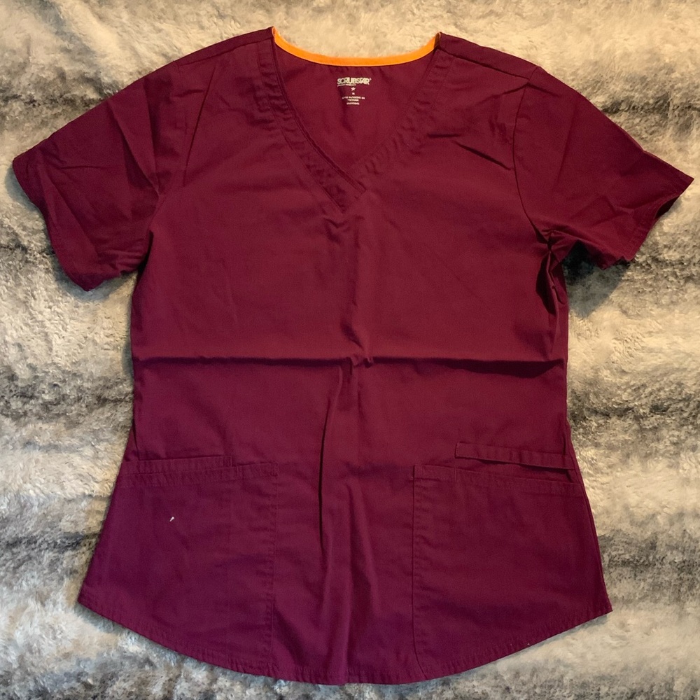 Women’s Scrubstar Burgundy Maroon Scrub Top